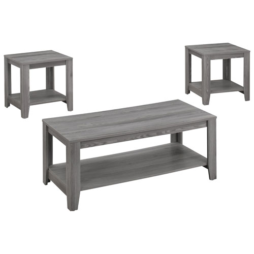 Ensemble de 3 tables de style contemporain - Gris