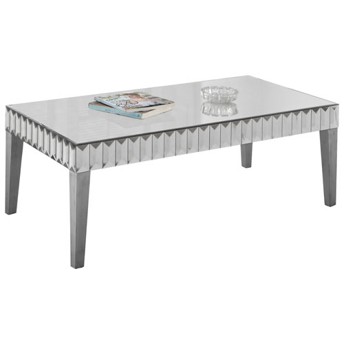 Contemporary Coffee Table With Mirror Finish Brushed Silver Contemporary Coffee Table With Mirror Finish Brushed Silver Tables Best Canada