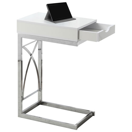 Contemporary Rectangular Accent Table - Glossy White