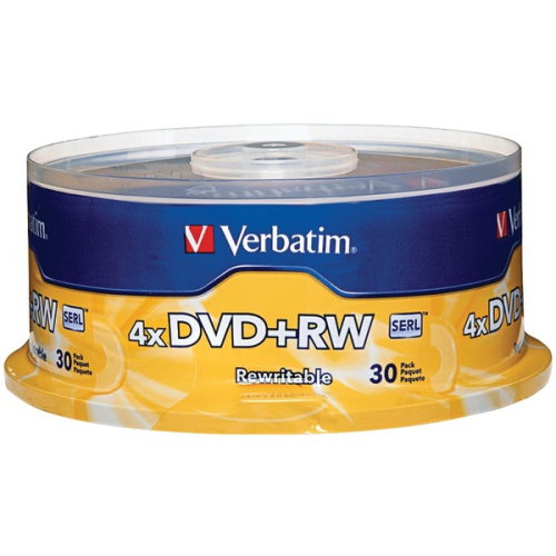 VERBATIM  DVD+Rw 4.7GB 4X With Branded Surface - 30Pk Spindle