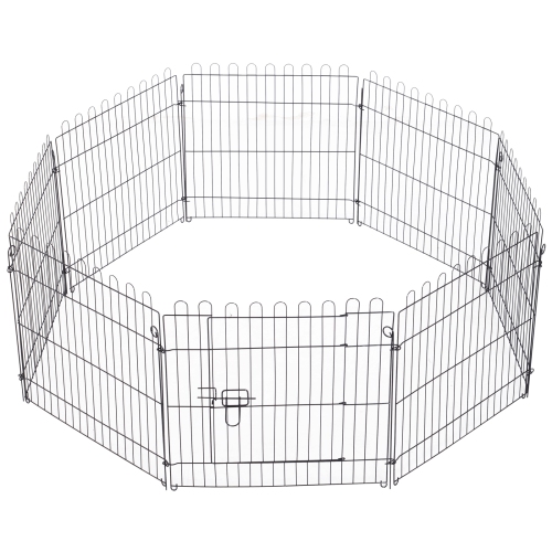 PAWHUT  " Dog Playpen Puppy Play Pen, Pet Exercise Fences for Outside Indoor, Foldable Dog Kennel, 24""h"