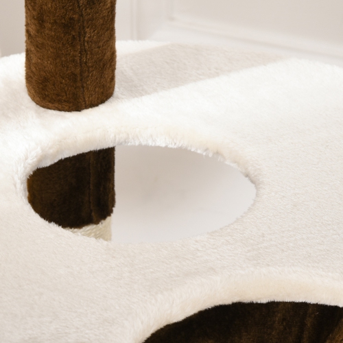 PawHut 60 Inch Cat Tree for Large Cats Adult, Tall Cat Tower with Scratching Posts and 2 Hammocks, Multi-Level Plush Kitten Condo for Indoor Cats