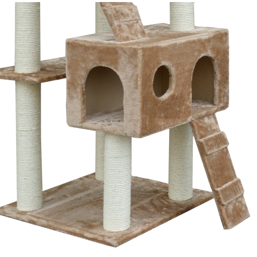 PawHut Cat Tree for Large Cats Adult, 70.5" Cat Tower, Multilevel Cat Furniture Activity Center with Cat Scratching Posts, Cat Condo, Ramps, Dangling