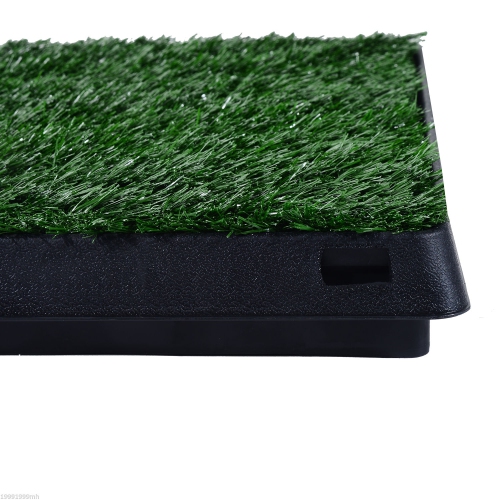 PawHut Dog Grass Pad with Tray, Artificial Grass for Dogs, Doggy Bathroom Toilet Potty Tray Indoor Outdoor Puppy Potty Training