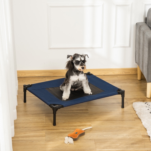 PawHut Elevated Dog Bed, Raised Dog Cot for M Sized Dogs, Indoor & Outdoor, 30" x 24" x 7", Blue