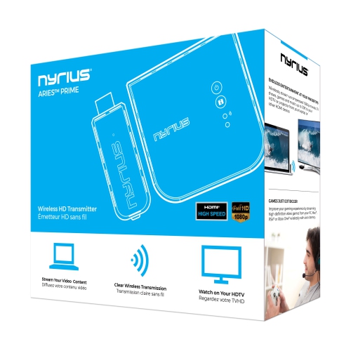 Nyrius ARIES Prime Wireless Video HDMI Transmitter & Receiver for Streaming HD 1080p 3D & Digital Audio to HDTV