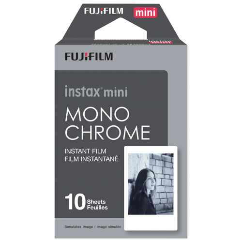 Film monochrome à développement instantané pour Instax Mini de Fujifilm - 10 feuilles