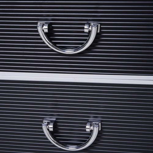 HOMCOM – Mallette de train pour maquillage roulant, grand chariot de rangement pour cosmétiques, chariot de voyage verrouillable avec plateaux