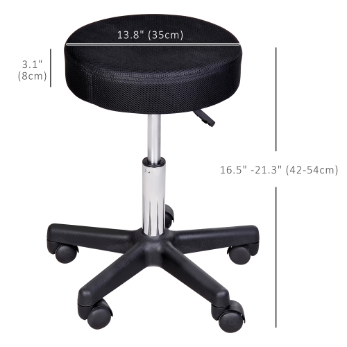 HOMCOM Adjustable Hydraulic Swivel Massage Salon Stool Facial Spa Tattoo Saddle Chair with 3 Changeable Seat Covers, Red/White/Black