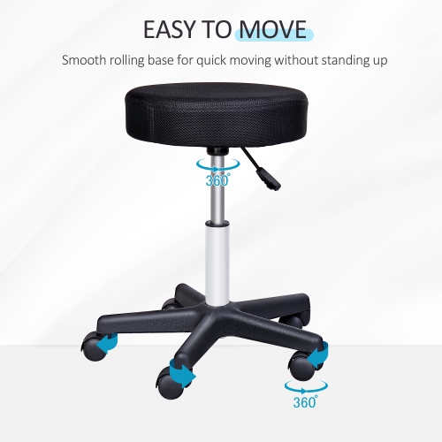 HOMCOM Adjustable Hydraulic Swivel Massage Salon Stool Facial Spa Tattoo Saddle Chair with 3 Changeable Seat Covers, Red/White/Black