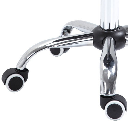 HOMCOM Modern Hydraulic Moon Salon Stool Rolling Swivel Chair Massage Spa Tattoo Pub Bar Stool, Black and Chrome