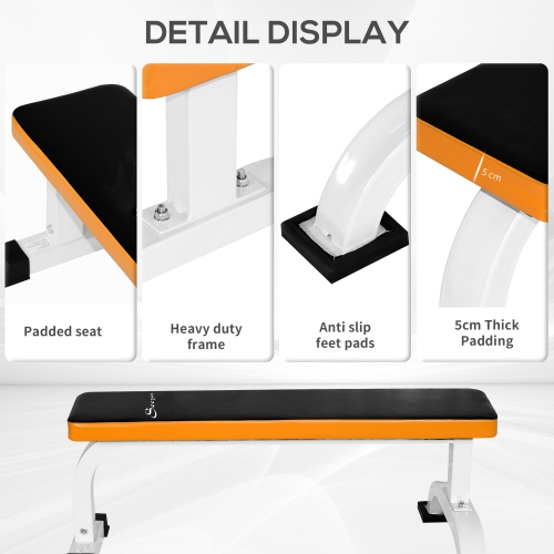 Banc d'entraînement polyvalent avec haltère plat de Soozier - Banc d'entraînement à la maison - Planche utilitaire