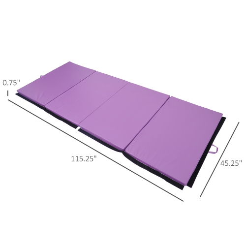 Soozier 4'x10'x2'' Folding Gymnastics Tumbling Mat, Exercise Mat with  Carrying Handles for Yoga, MMA, Martial Arts, Stretching, Core Workouts,  Purple