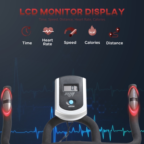 Soozier Pro Indoor Upright Exercise Cycling Bike Cardio Workout Aerobic Bicycle with Adjustable Resistance Water Bottle for Home Gym Office