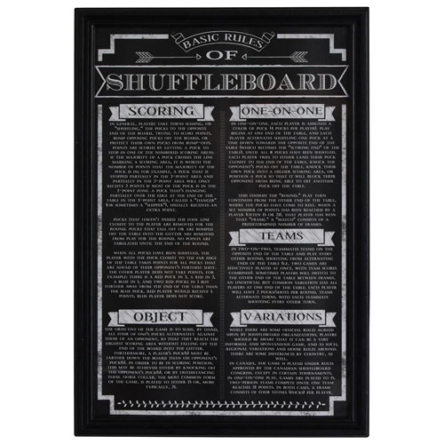 Hathaway Shuffleboard Game Rules - Black