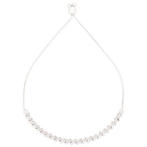 Bracelet bolo moderne en argent sterling avec diamants blancs de 0,011 ct au total
