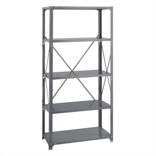 Safco 36 x 18 Commercial 5 Shelf Kit in Dark Grey Finish