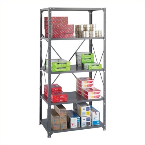 Safco 36 x 24 Commercial 5 Shelf Kit in Dark Grey Finish