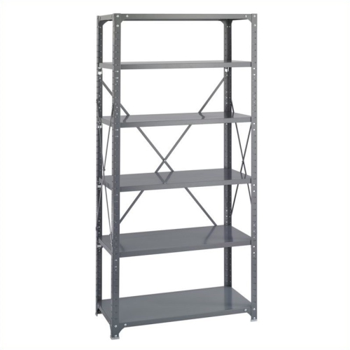 Safco 36 x 18 Commercial 6 Shelf Kit in Dark Grey Finish