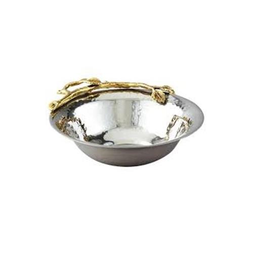 Elegance Gilt Leaf Nut Bowl, 5.75 x 5.25 x1.75"