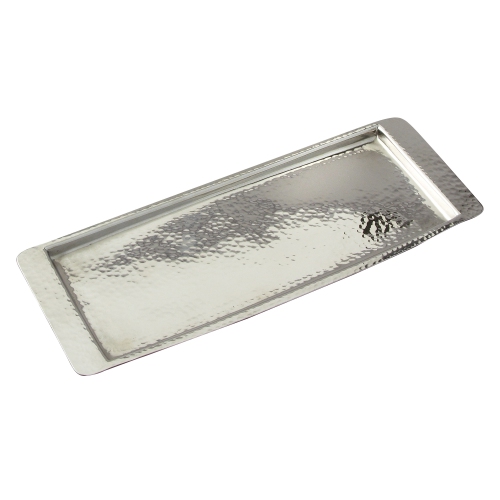 Elegance Stainless Steel Hammered Rectangular Tray 13.75"L x 4.5" W