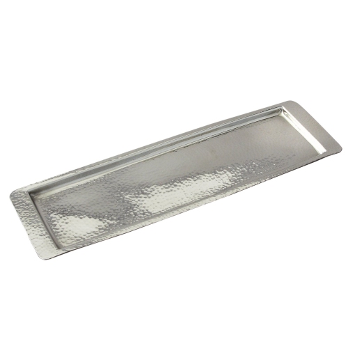 Elegance Stainless Steel Hammered Rectangular Tray 17.75"L x 5.5" W