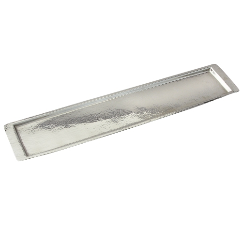 Elegance Stainless Steel Hammered Rectangular Tray 25.50" L x 5.5" W