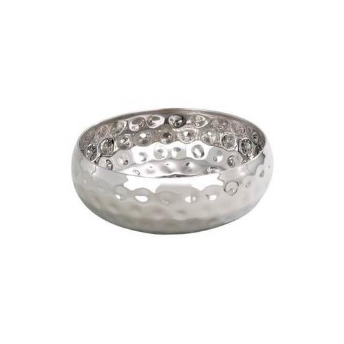 ELEGANCE  12" Bolt Hammered Stainless Steel Salad Bowl