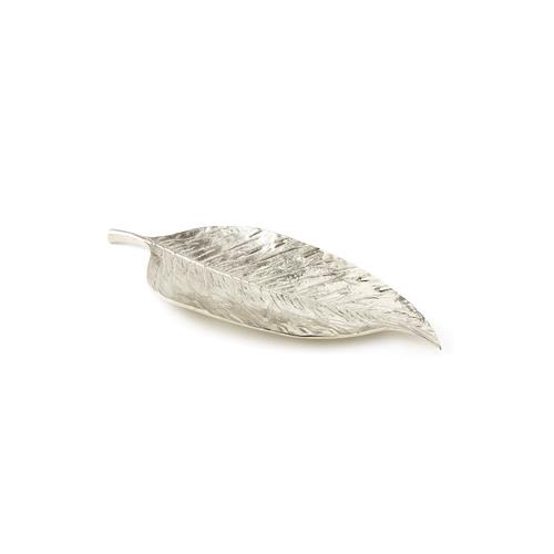 Elegance Long Leaf Platter, Nickel Plated Aluminmum