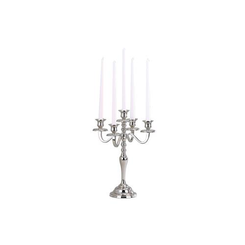 Elegance 5-Lite Silver Finish Hampton Candelabra, 16"