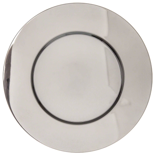 ELEGANCE  13" Chrome Plated Chargers, Set Of 4