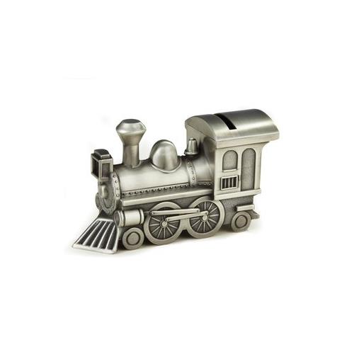 Elegance Pewter Plated Train Bank, 3.25"H, 6"L, 2.25"W
