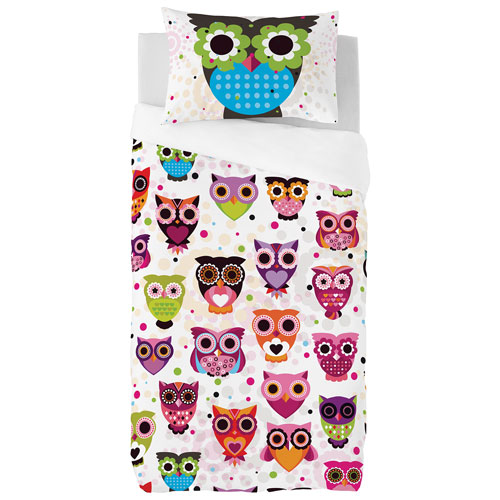 Gouchee Design Owls 2-Piece Cotton Percale Duvet Cover Set - Single