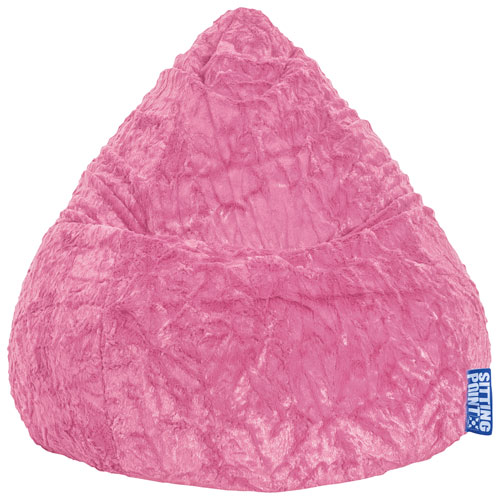 Sitting Point Fluffy Pink XL Contemporary Velvet Bean Bag Chair - Pink