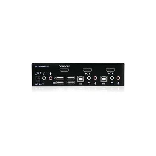 StarTech 2 Port USB HDMI KVM Switch with Audio and USB 2.0 Hub