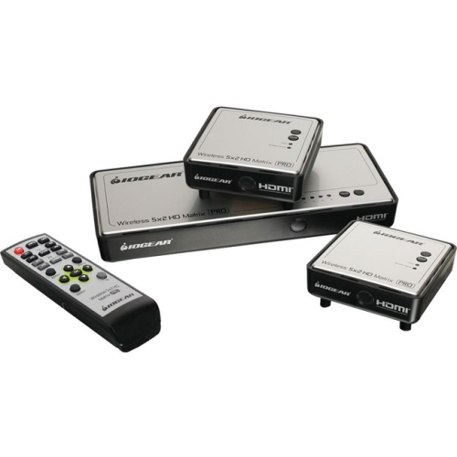 Iogear Long Range Wireless 5x2 HDMI Matrix PRO with 1 Additional Receiver