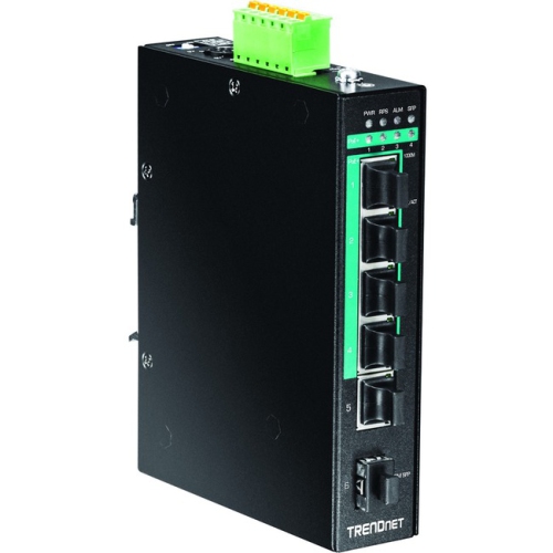 TRENDnet 5-Port Hardened Industrial Gigabit PoE+ DIN-Rail Switch
