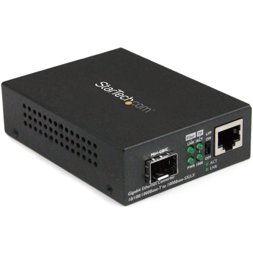 Image 1 of 1.. StarTech Gigabit Ethernet Fiber Media Converter with Open SFP Slot - Supports 10/100/1000 Networks MCM1110SFP