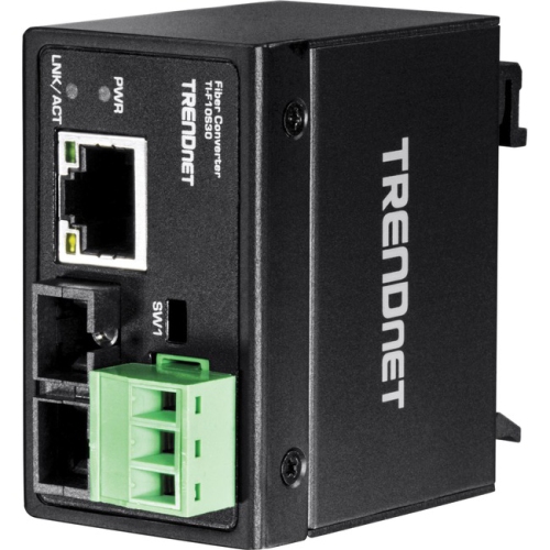 TRENDnet Hardened Industrial 100Base-FX Single-Mode SC Fiber Converter