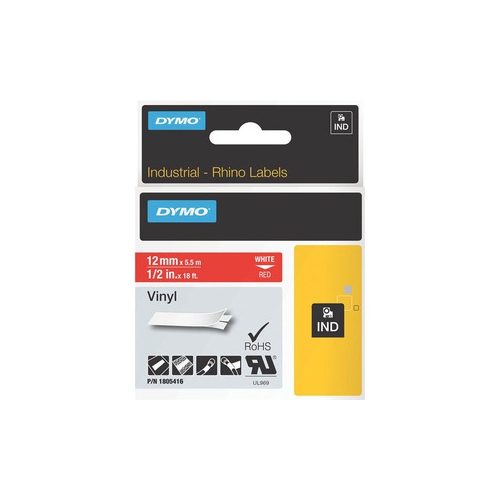 Dymo White on Red Color Coded Label