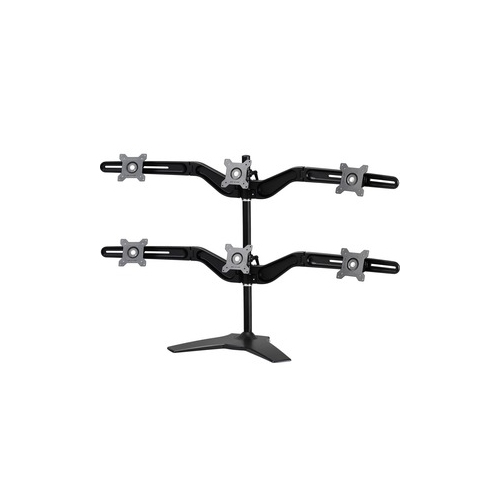Amer Mounts Stand Based Hex Monitor Mount Up to 24" , 13.2lb monitors AMR6S