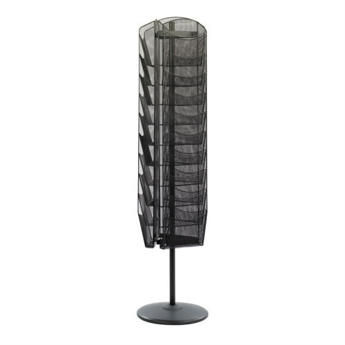 Safco Onyx 360 Degree Rotating Steel Mesh Magazine Stand in Black