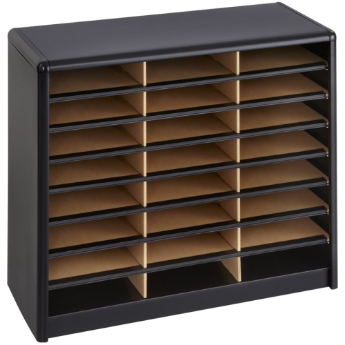 SAFCO  24 Compartment Value Sorter Metal Flat Files Organizer In Black