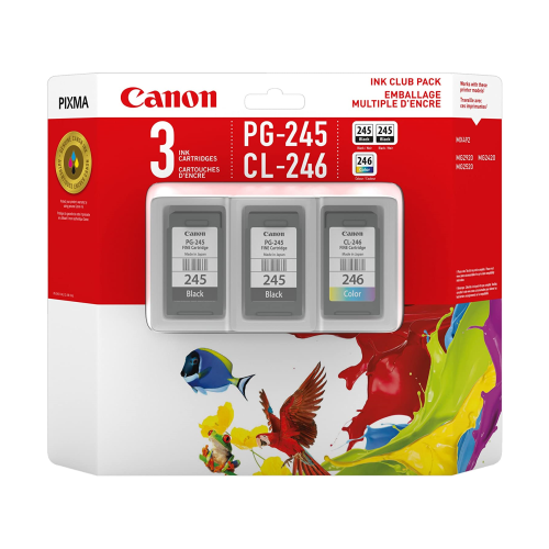 Canon 8279B005 PG-245 Black Twin And CL-246 Color Original High Yield Ink Cartridge Set