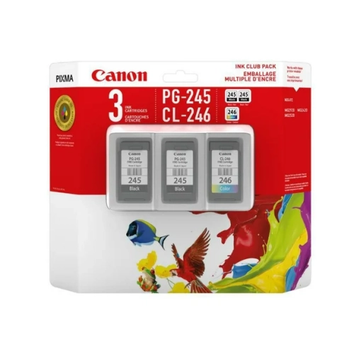 Canon 8279B005 PG-245 Black Twin And CL-246 Color Original High Yield Ink Cartridge Set