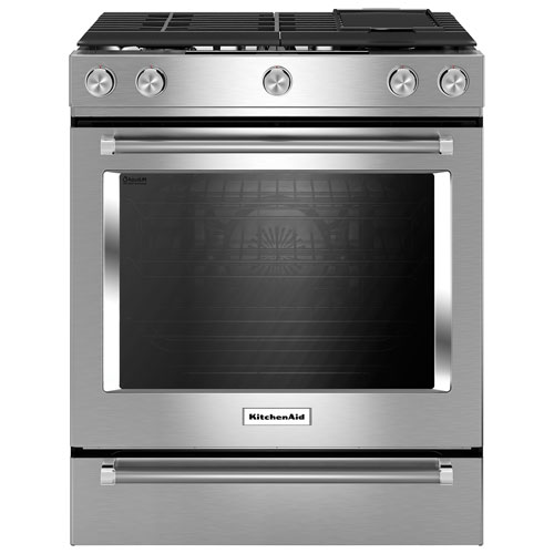 KitchenAid 30" 7.1 Cu.Ft. Self-Clean Convection Dual Fuel Range -Stainless -Open Box - Perfect Condition