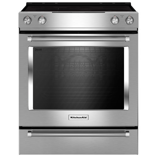 KitchenAid 30" 6.4 Cu. Ft. Self-Clean Convection Slide-In Range - Stainless Steel - Open Box