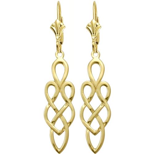 10 Karat Yellow Gold Celtic Style Earrings
