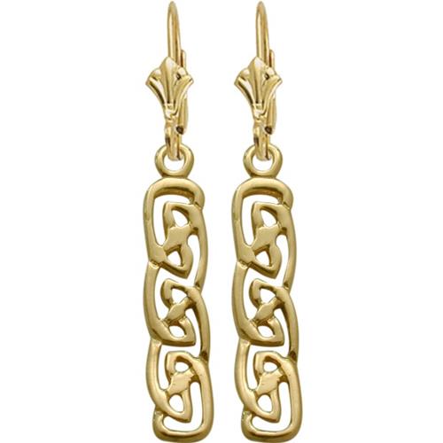 Celtic Style 10 Karat Yellow Gold Earrings
