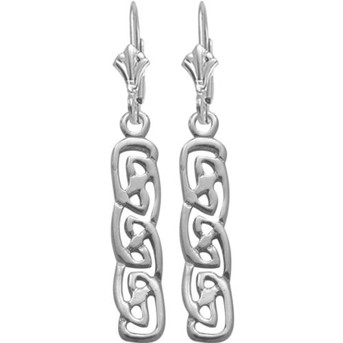 Celtic Style Genuine Sterling Silver Earrings